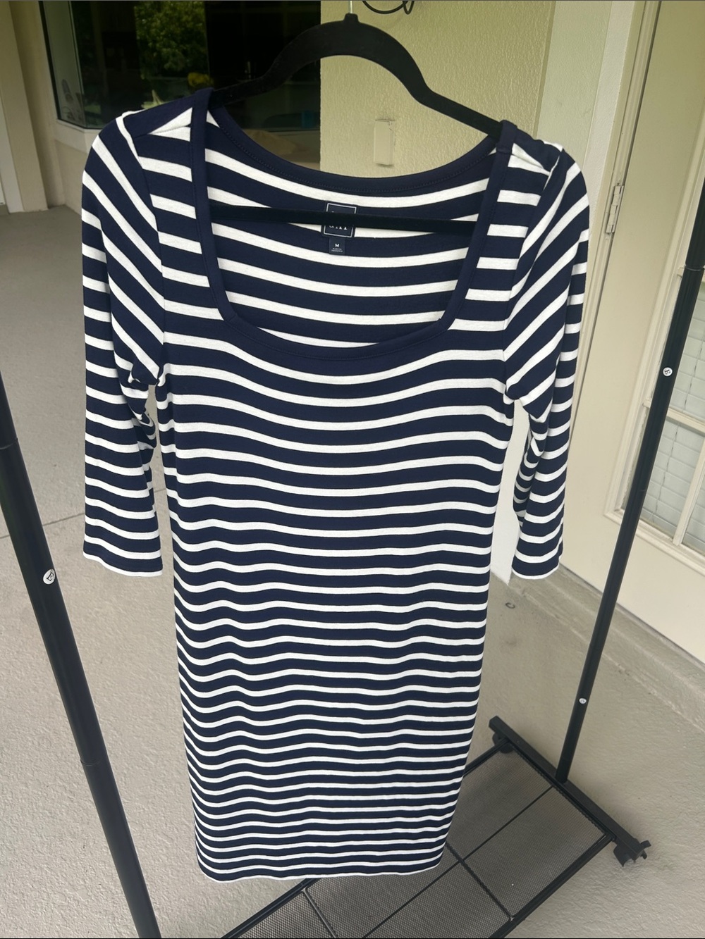 GAP Striped Navy and White Scoop Neck Dress